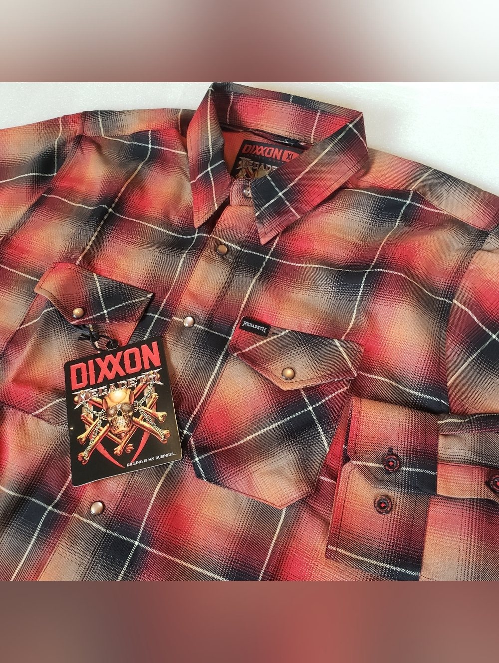 NWT Dixxon Men's XL "Megadeth Killing Is My Business" Flannel Shirt